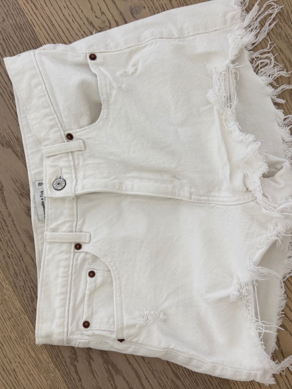 Abercrombie & Fitch High Rise Mom Shorts White Size 28